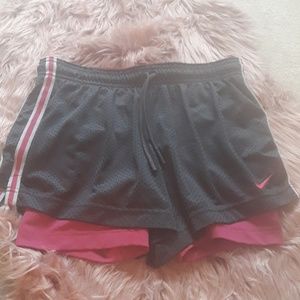 Dri Fit Nike Shorts Dark Gray And Magenta Small